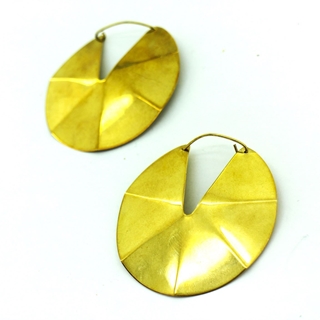 Pendentes de latón dourado de ferreña manual - Imaxe 1