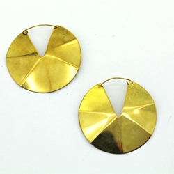 Pendentes de latón dourado de ferreña manual - Imaxe 2