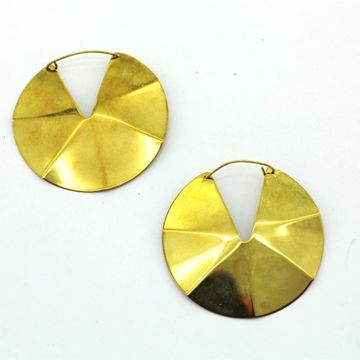 Pendentes de latón dourado de ferreña manual - Imaxe 2