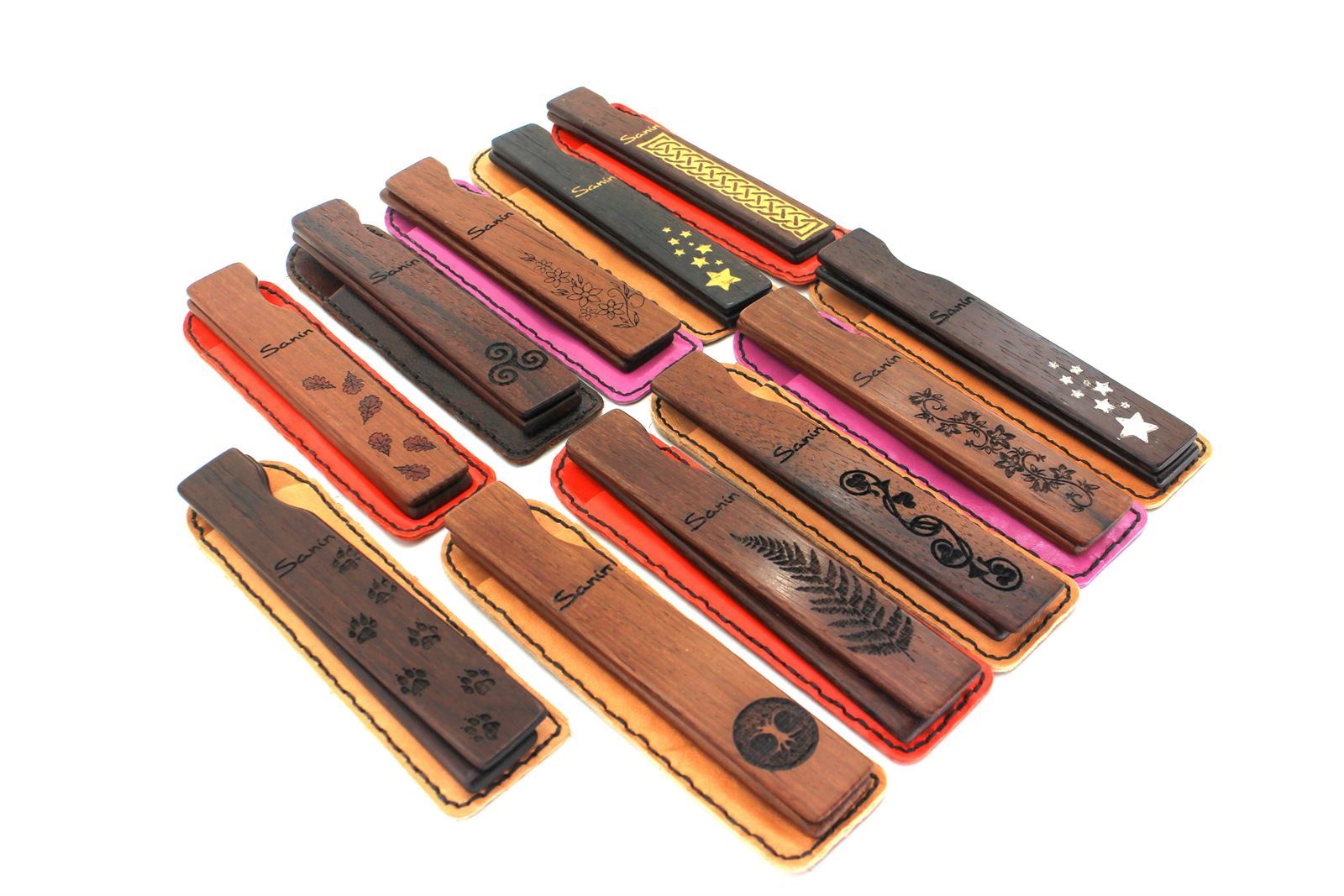 Tarrañolas decoradas con funda de coiro - Imaxe 1